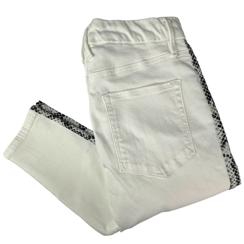Good American Women's Good Legs Snake Tux Stripe White Stretch Jeans Size 29 NWT